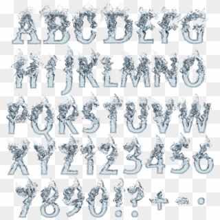 Clear Water White Font - Liquid Font Clipart