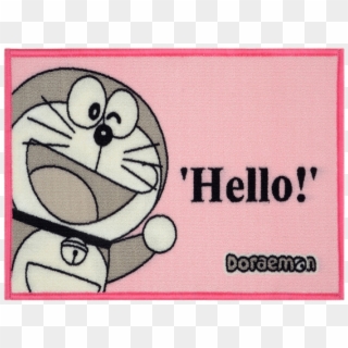 Pink & Grey Doraemon Print Doormat - Cartoon Clipart