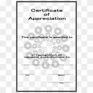 Certificate Of Appreciation Template - Appreciation Certificate Templates Clipart