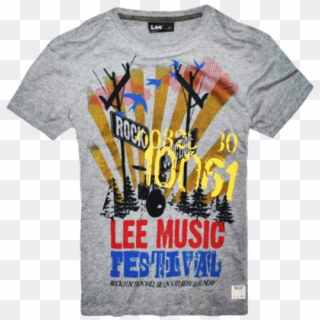 ~lee Music Graphic Printed Mel Grey Tshirt - Active Shirt Clipart