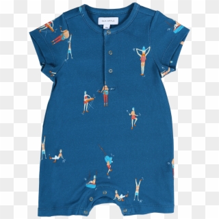 Sea Apple Let's Dance Blue Bubble Shorts Romper - Polo Shirt Clipart