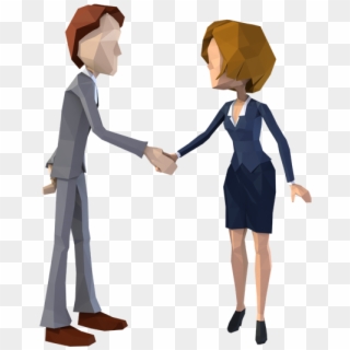 Business Couple Handshake Lowpoly Style 3 Different - Animasi Komunikasi Png Clipart
