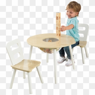 Kidkraft Round Storage Table & 2 Chair Set, Multiple - Silla Y Mesa Infantil Redonda Clipart