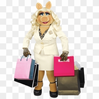 Miss Piggy Shopping - Miss Piggy Shopping Bags Clipart