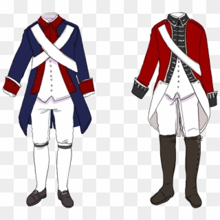 Aph England & America Revolutionary War Outfits Reference - American Revolution Uniform Colors Clipart
