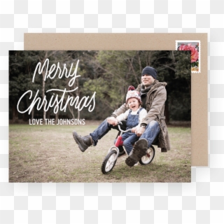Script Photo Christmas Card - Sidecar Clipart