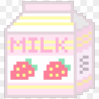 Kawaii Transparent Pixels - Transparent Pixel Art Milk Clipart