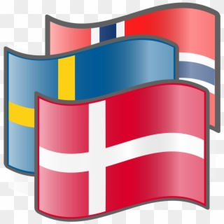 Scandinavia Flags Denmark - Norsk Svensk Og Dansk Clipart