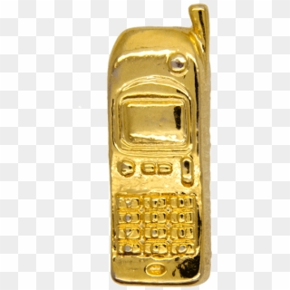 Mobile Nokia Phone Pin , Gold 3d - Feature Phone Clipart