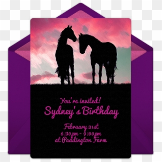Wild Horses Online Invitation - Silhouette Clipart