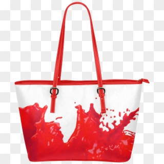 Glossy Red Paint Splash Leather Tote Bag/large - Tote Bag Clipart