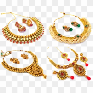 Hq Jewellery Png Transparent Images Pluspng Indian - Gold Jewelry Design Kundan Set Clipart