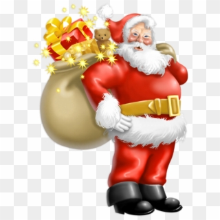 Transparent Santa Claus With Gifts Png Clipart - Christmas Santa Images Png