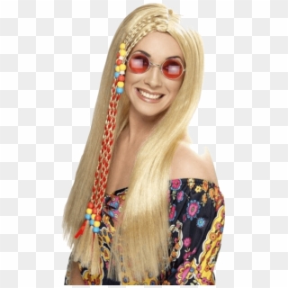 Hippie Blonde Wig - 70's Hippie Style Makeup Clipart