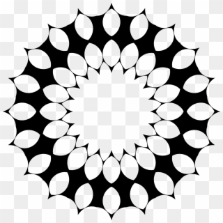 Stylized Flower Design Black And White Stock - Circle Clipart