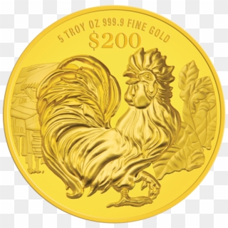 Singapore 2017 Year Of The Rooster Proof Gold Coin - 2017 Rooster Gold Coin Clipart