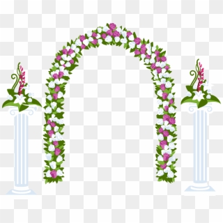 022 Floral Arch And Columns Flower Designs Decoration - Wedding Arch Clipart Transparent - Png Download