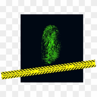 Glowing Fingerprint And Crime Scene Yellow Tape - Portray The Different Professions Of Criminologist Clipart