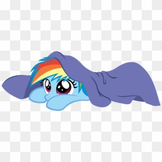 Png Transparent Download Artist Klaifferon Cute Filly - Rainbow Dash Under Blanket Clipart