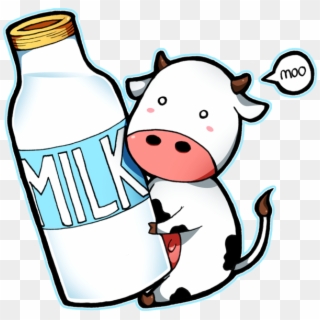 Milk Carton Clipart Chibi - Cow And Milk Cartoon - Png Download