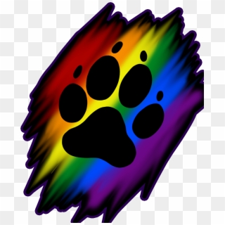 Rainbow Paw Print - Rainbow Dog Paw Print Clipart