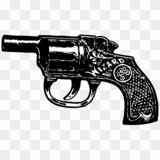 Pistol, Vintage Pistol, Gun, Vintage, Weapon, Handgun - Gun Drawing Png Clipart