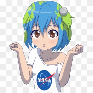 Earth Hair Blue Clothing Facial Expression Mammal Nose - Earth Chan Png Clipart
