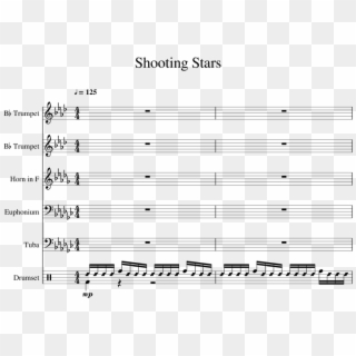 Shooting Stars Sheet Music For Trumpet, French Horn, - Interstellar Theme Alto Sax Clipart