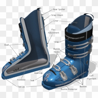 Ski Boot Parts - Downhill Ski Boot Clipart