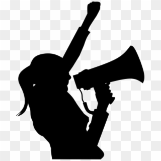 Protesting, Megaphone, Hand, Woman, Yelling, Silhouette - Protester Silhouette Clipart