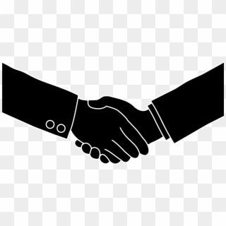 Business Handshake Black Silhouette - Handshake Silhouette Clipart