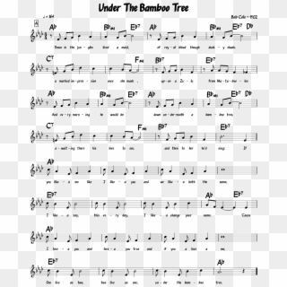 Under The Bamboo Tree Sheet Music Composed By Bob Cole - Sheet Music Clipart