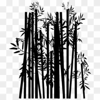 Nature Decorative Tree Bamboo Silhouette Black - Silhouette Clipart