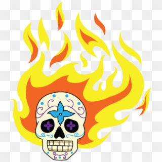 Skull With Flames Format=1500w Clipart