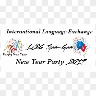 International Language Exchange New Year Party 2019 - Illustration Clipart