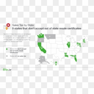 9 States That Won't Accept Out Of State Resale Certificate - Measles Outbreak Map Usa 2019 Clipart