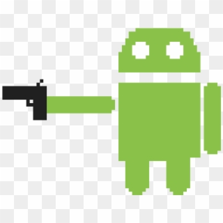 Android Logo With A Gun - Illustration Clipart