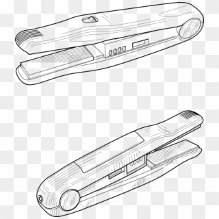 Free Vector Hair Dryer Clip Art - Drawing Of Flat Irons - Png Download