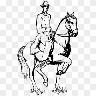 This Free Icons Png Design Of Dressage Horse - Man On Horse Clipart Black And White Transparent Png
