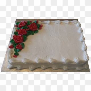Red Rose Decorated Slab - Rectangle Cake With Red Roses Clipart