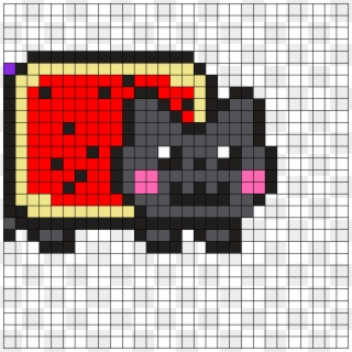 Nyan Harley Quinn Part1 Perler Bead Pattern / Bead - Pixel Art Neon Cat Clipart