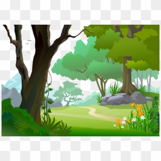 Zoo Clipart Scenery - Animated Cartoon Forest Background - Png Download