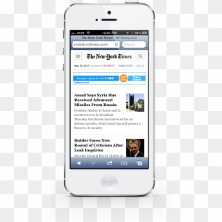 The New York Times Updates Its Mobile Website For First - Smartphone Clipart
