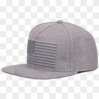 A Gray Snapback Cap That Has The American Flag On It - Baseball Cap Clipart