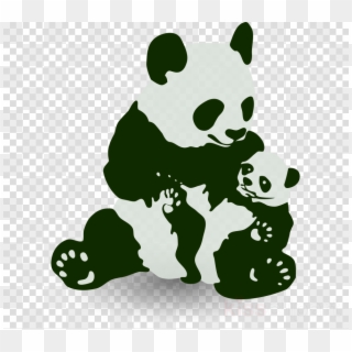 Throw Blanket Clipart Giant Panda T-shirt Bear - Panda Bear And Baby Clip Art - Png Download