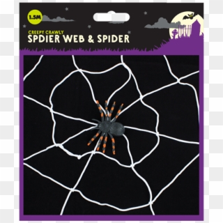 Halloween Spider Web & Spider - Spider Web Clipart