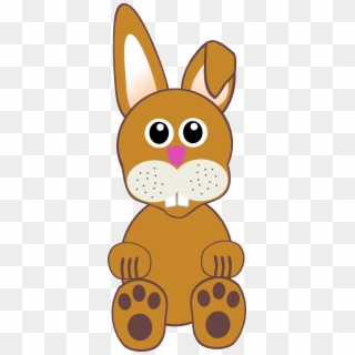 Funny Baby Bunny Sitting - Rabbit Face Cartoon Hd Clipart