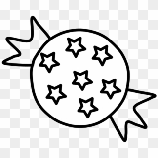 Hard Candy, Star Wrapper, Black And White, Png - Circle Clipart