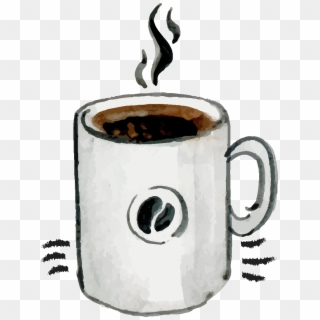 Cartoon Line Aroma Coffee Element - Tazas De Cafe Acuarela Png Clipart