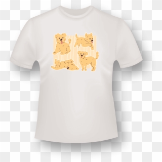 Puppy Poses T-shirt - Black T Shirt Side View Clipart